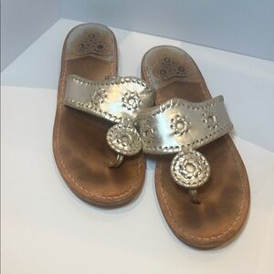 Jack Rogers Gold Leather Sandals